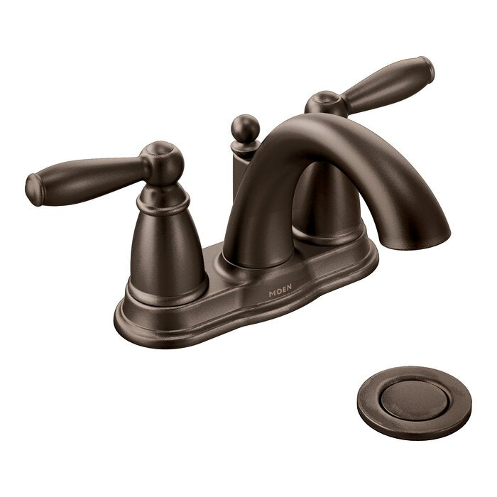 Moen Brantford Centerset Bathroom Faucet with Drain Assembly, Bronze (#K6427)