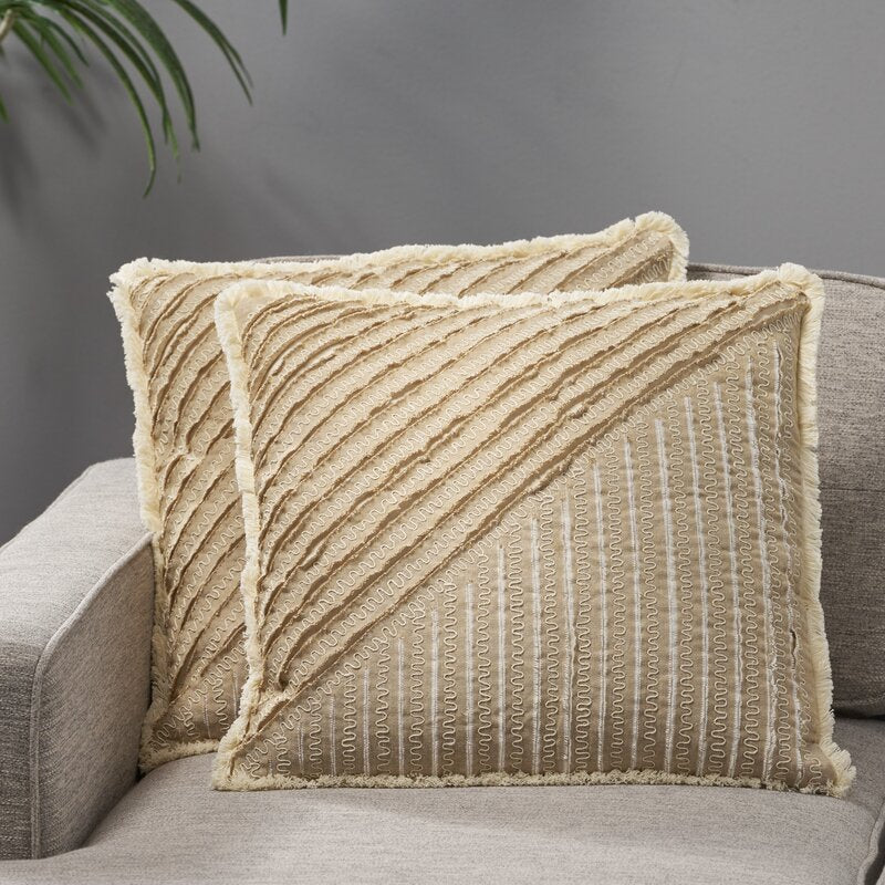 Braxton Cotton Throw Pillow (Set of 2)