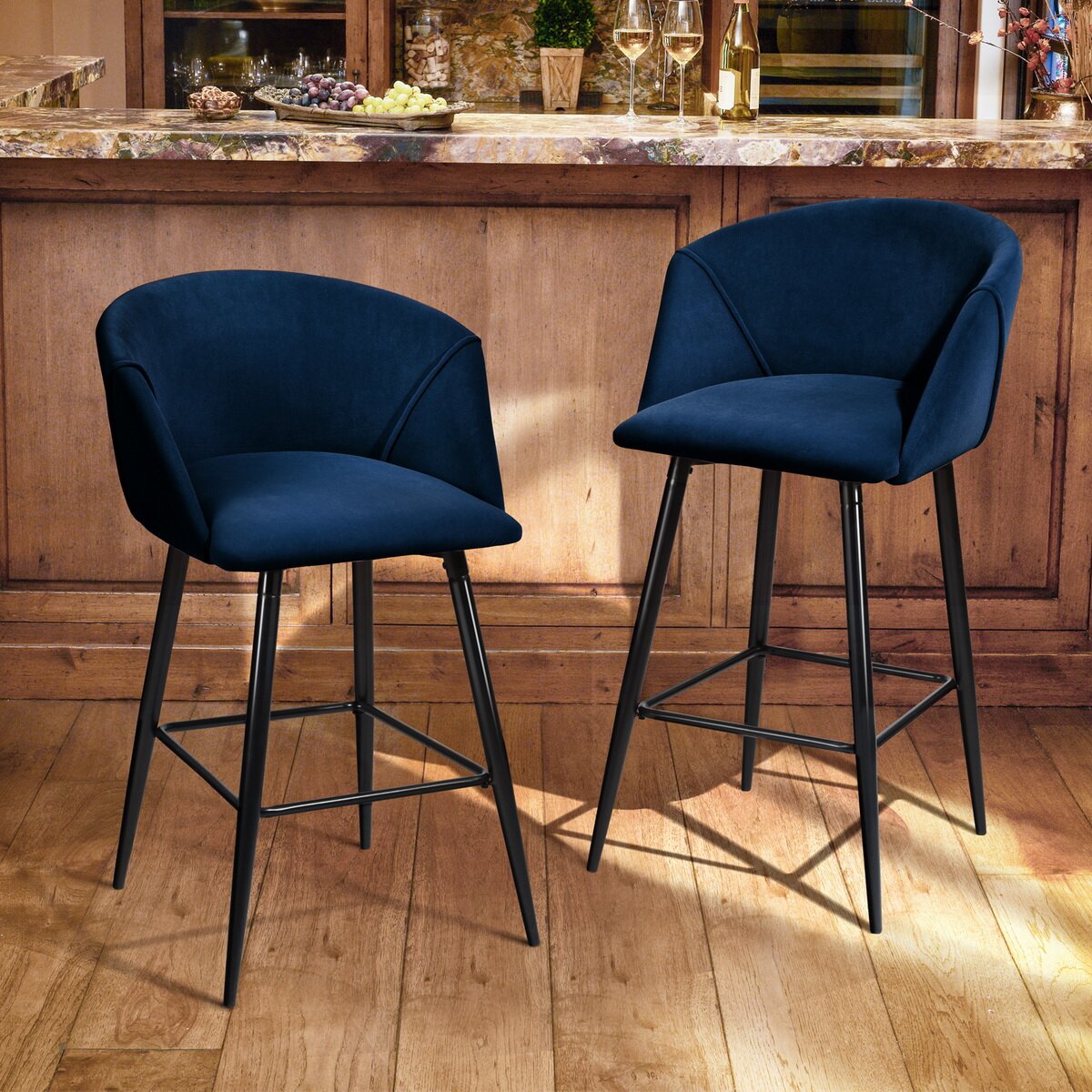 Blue Braxton Bar Stool (Set of 2) K7783