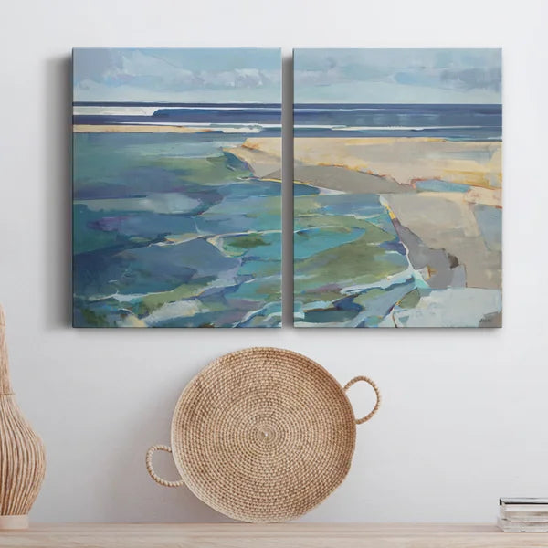 48" H x 72" W x 1" D Breakwater - 2 Piece Wrapped Canvas Print