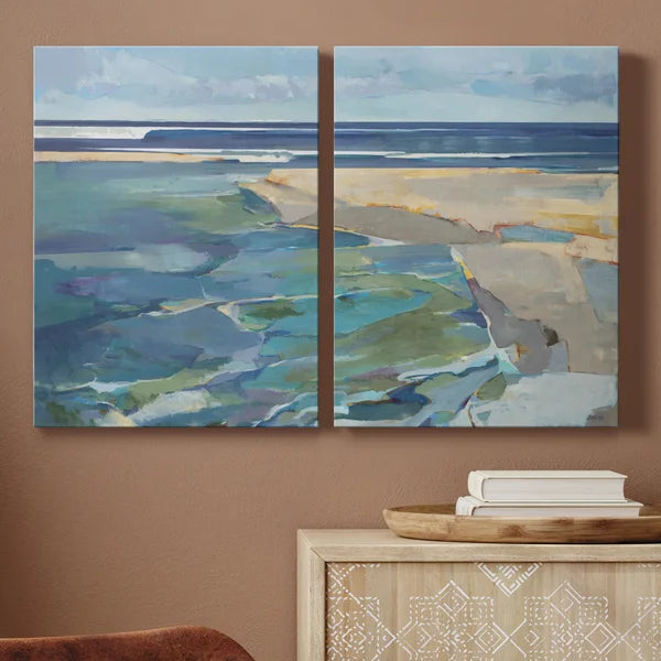 48" H x 72" W x 1" D Breakwater - 2 Piece Wrapped Canvas Print