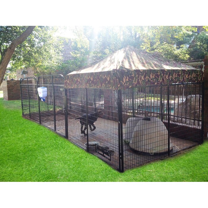 72" H x 72" W x 192" L - Brendan Expanded Metal Yard Kennel, Camouflage (MULTIPLE PIECES/BOXES) TTR390