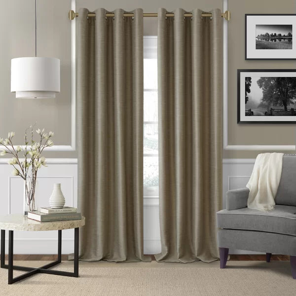 48"-86" Soft Gold Brenton Single Curtain Rod