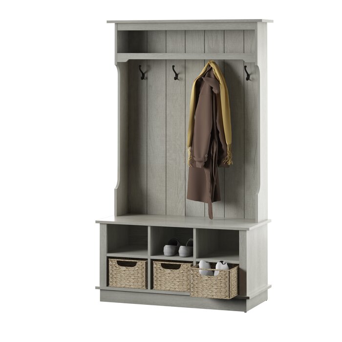 Fairfax Oak Bridget Hall Tree with Open Storage Salvage & Co Indy