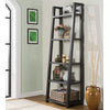 Ebonized Acacia Bridgnorth 72'' H x 24'' W Solid Wood Ladder Bookcase