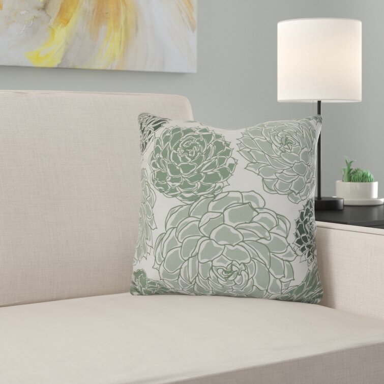 16" H x 16" W Green Brishaun Square Pillow Cover & Insert
