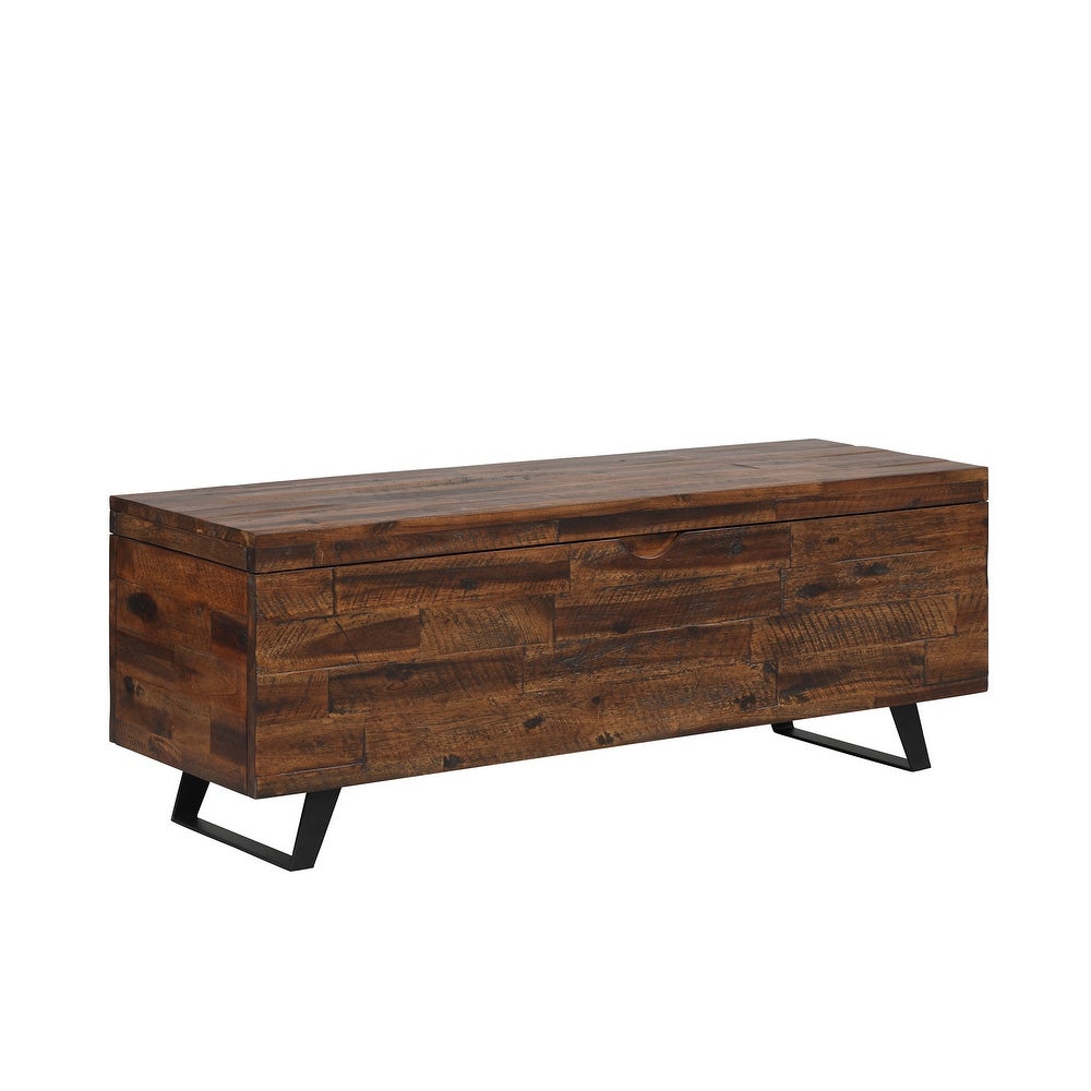 46-inch Acacia Wood Storage Bench