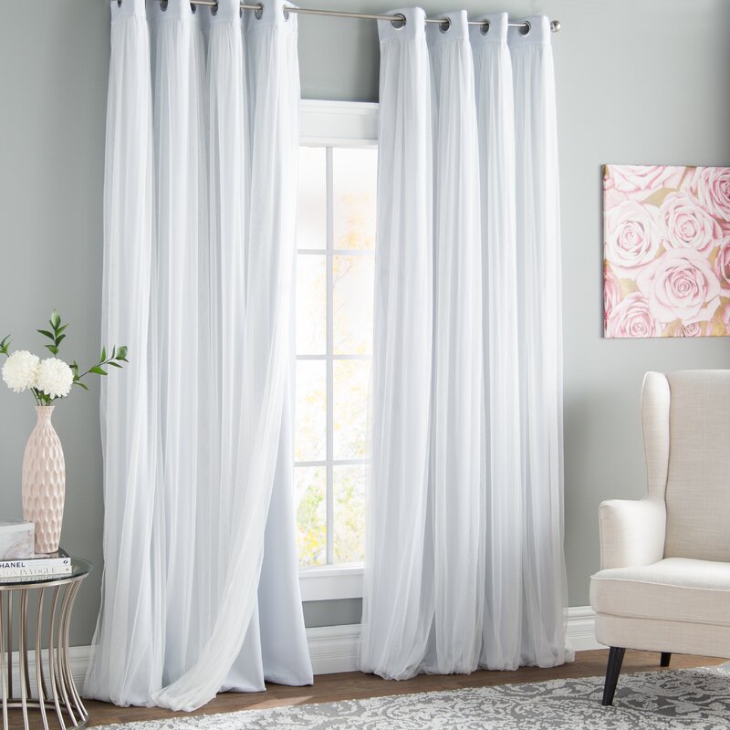 Brockham Solid Room Darkening Grommet Curtain Panels (Set of 2) RA168