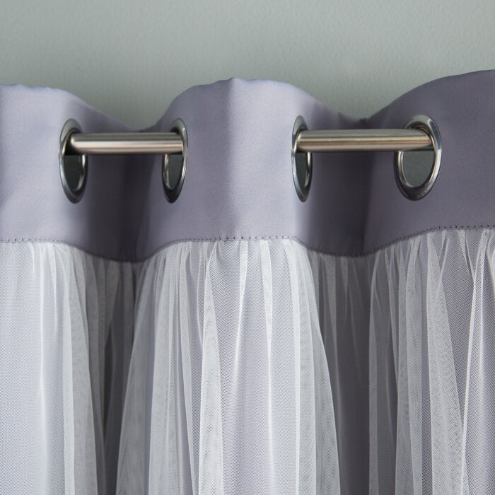 SET OF 2 Brockham Solid Room Darkening Grommet Curtain Panels