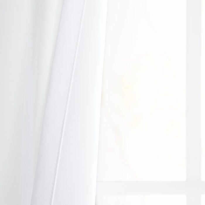 52" W x 96" L Brockham Solid Tulle Overlay Room Darkening Grommet Curtain Panels (Set of 2)