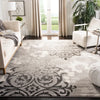 Bronti Floral Area Rug in Silver rectangle 6'x9'