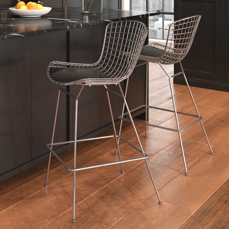 Black Bronwen Bar Stool, set of 2 (2 boxes) *as-is*