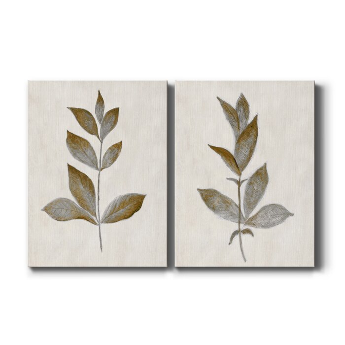 32" H x 48" W x 1" D Bronze Leaf I Print (Set of 2)