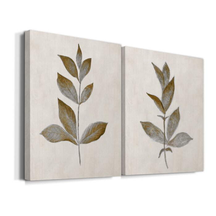 32" H x 48" W x 1" D Bronze Leaf I Print (Set of 2)
