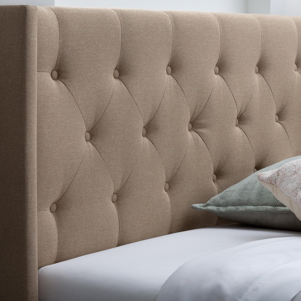 Bella Low Profile Wingback Headboard, Latte - King (#K5664)