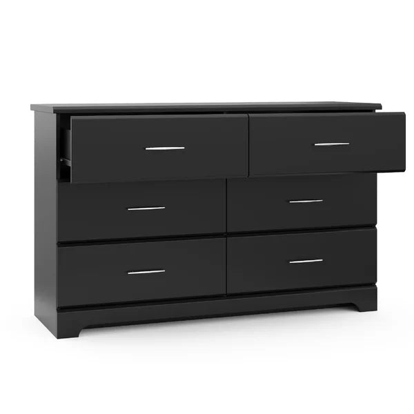 Black Brookside 6 Drawer Double Dresser