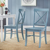 Brookwood Solid Wood Cross Back Side Chair (Set of 2), Atlantic Blue #HA184