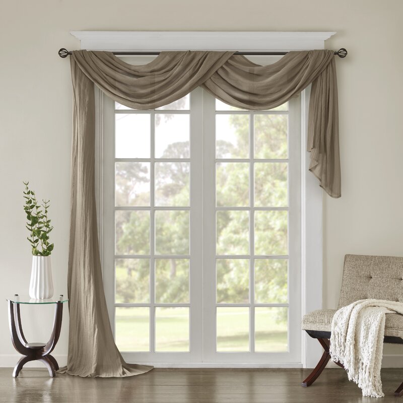 42" W x 144" L Bruggeman Solid Sheer Window Scarf
