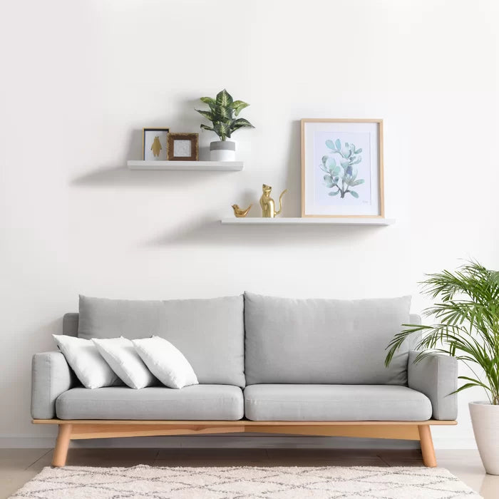 0.5" H x 24" W x 8" D White Brusly Floating Shelf (Set of 2)