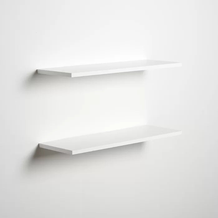 0.5" H x 24" W x 8" D White Brusly Floating Shelf (Set of 2)