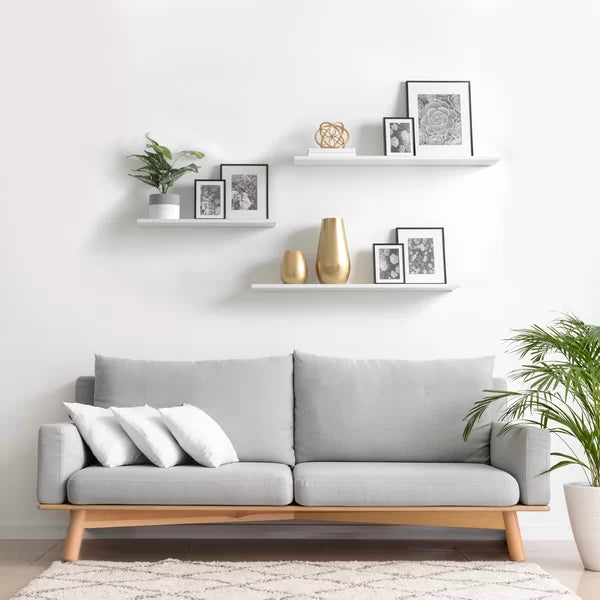 1" H x 24" W x 8" D White Brusly Floating Shelf (Set of 2)