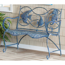 Load image into Gallery viewer, Brynne Blue Fish Metal Garden Bench 2320
