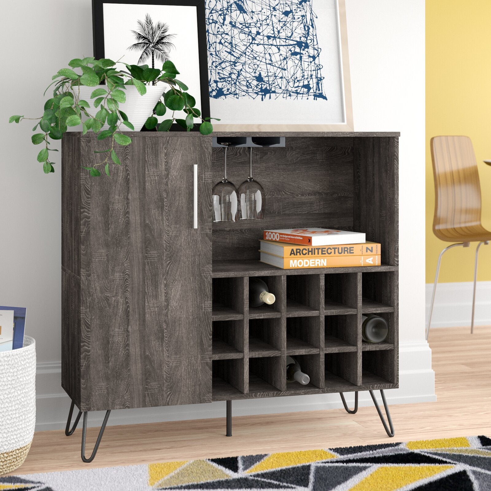 Buena vista mid century wine and shop bar cabinet