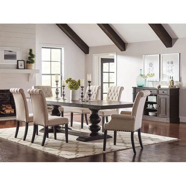 Bumgardner Tufted Upholstered Side Chair in Cream (Set of 2)