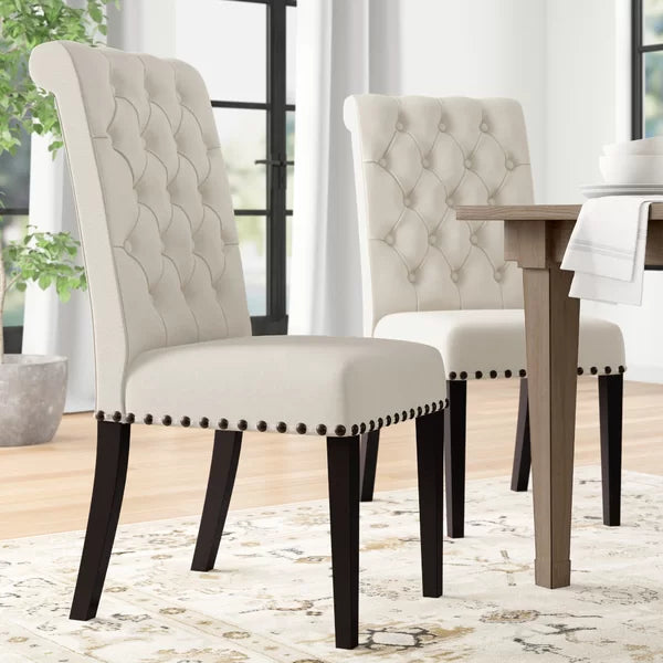 Bumgardner Tufted Upholstered Side Chair in Cream (Set of 2)