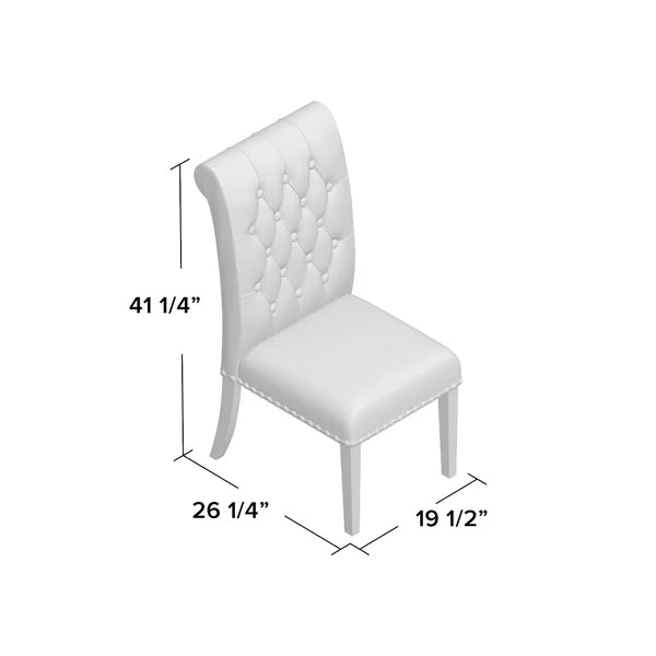 Bumgardner Tufted Upholstered Side Chair in Cream (Set of 2)