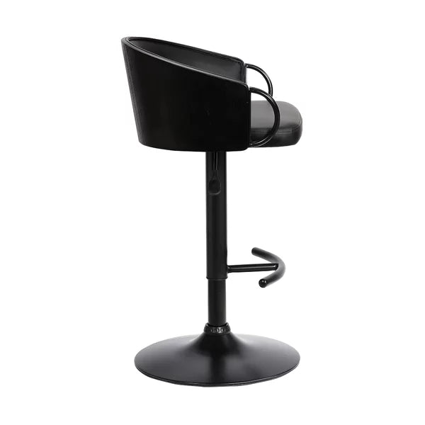Black Burdett Swivel Adjustable Height Bar Stool