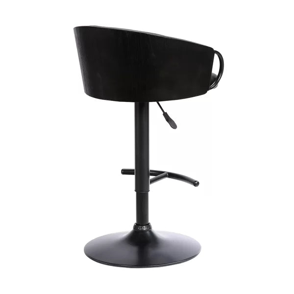 Black Burdett Swivel Adjustable Height Bar Stool