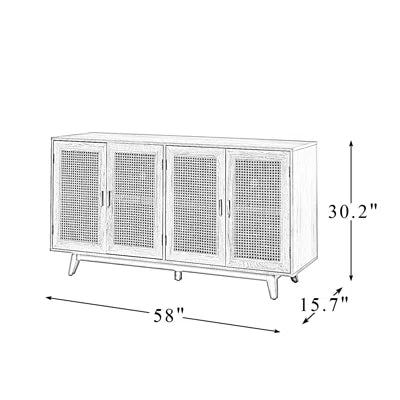 Black Burkburnett TV Stand for TVs up to 65"