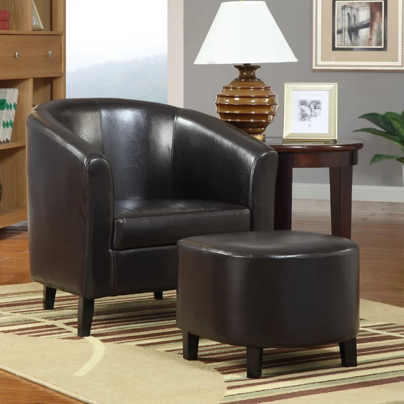 Burke 29.5'' Wide Barrel Chair and Ottoman