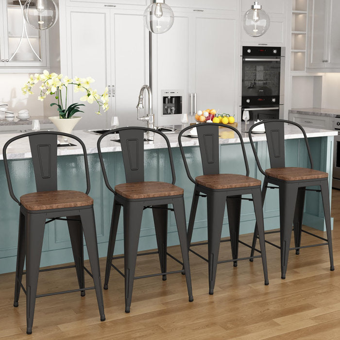Burney Counter Stool (24” Seat Height) (Set of 4)