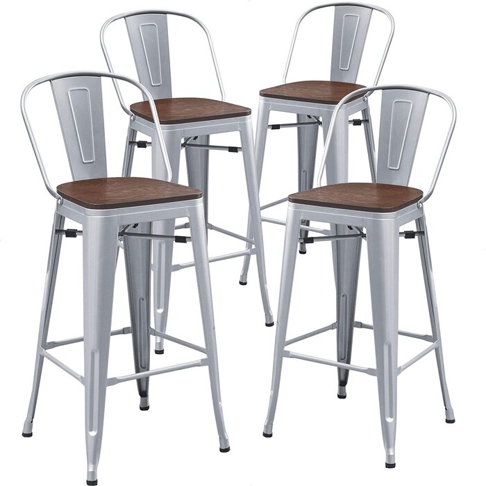 Silver Burney Counter Stool (Set of 4)
