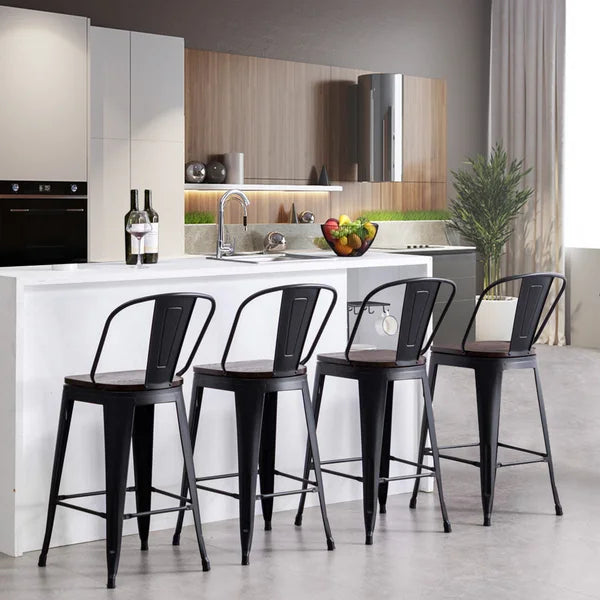 Black Burney Bar Stool (Set of 4)