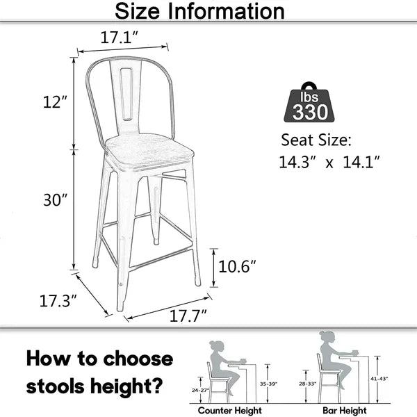 Black Burney Bar Stool (Set of 4)