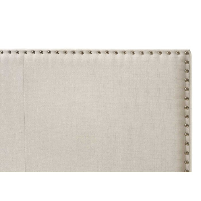 Beige Burrus Upholstered Low Profile Standard Bed, Queen