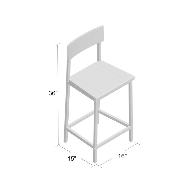 Burton Soilid Wood Counter Stools 24.25" (Set of 2) #8126T