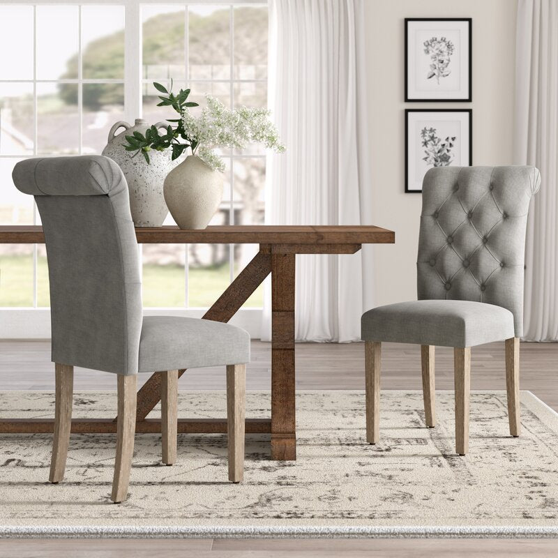 Bushey Roll Top Upholstered Dining Chair (Set of 2) #8098