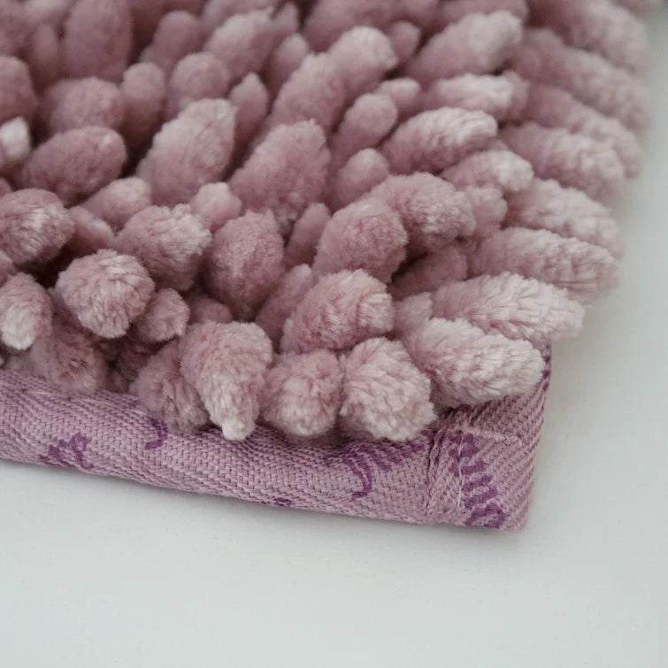 20" W x 34" L Dusty Blush Butter Chenille Rectangle Non-Slip Bath Rug (Set of 3)