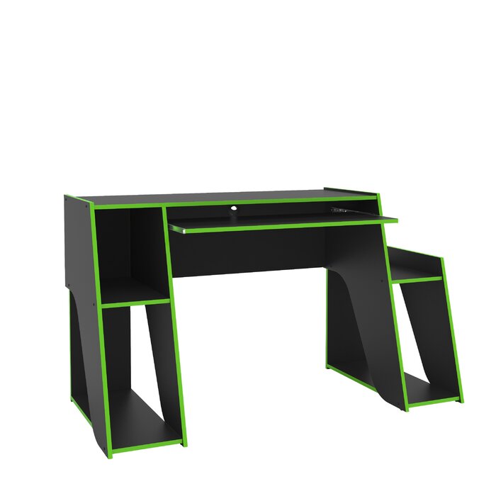 Black/Green Bylnice Gaming Desk LX5520