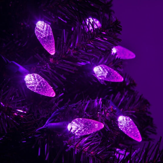 70 C6 Purple LED String Lights, 4" Spacing B4-CR8028
