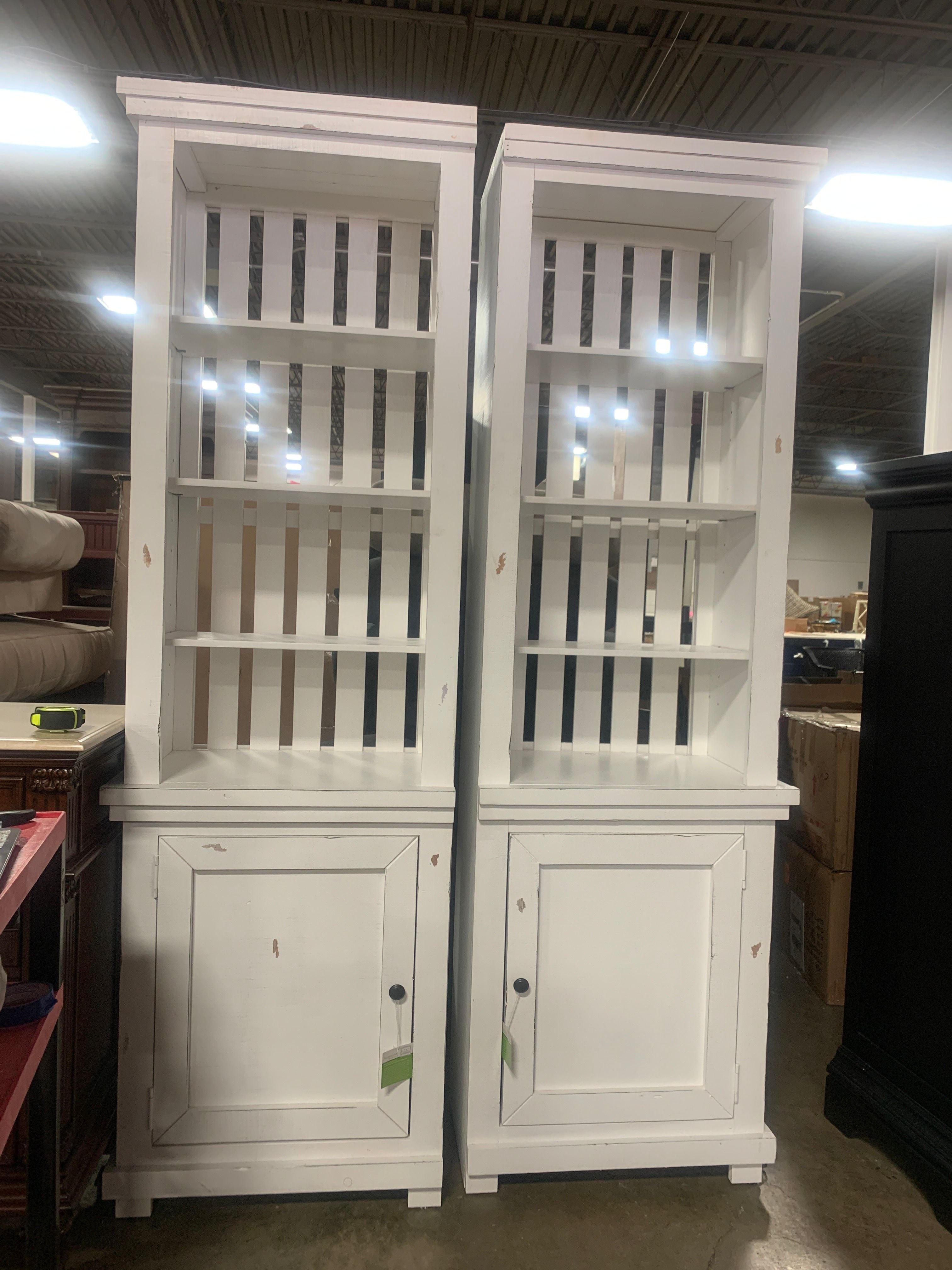 Willow Right/Left Wall Unit, Distressed White (Set of 2) *As-IS* KBO231