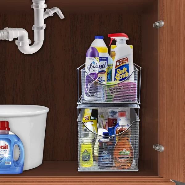 9" H x 9.62" W x 15.5" D Silver Cabinet Organizer Drawer