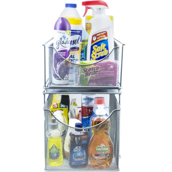9" H x 9.62" W x 15.5" D Silver Cabinet Organizer Drawer
