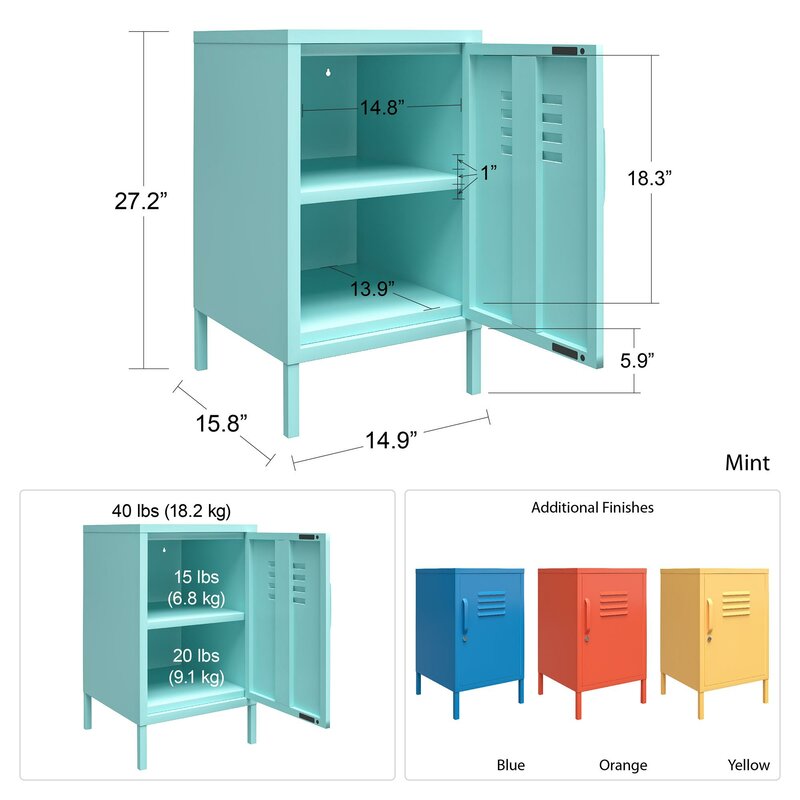 Blue Cache 27.17'' Tall Steel End Table