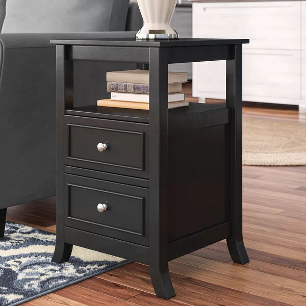 Black Cahoon 24'' Tall 2 - Drawer End Table
