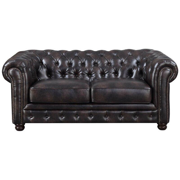 Caine 72 Faux Leather Rolled Arm Chesterfield Sofa